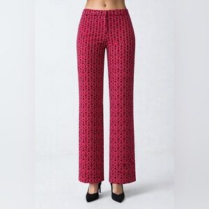 Escada Pink Black Heart Print Stretch Pants Bootcut Y2K Designer size 38